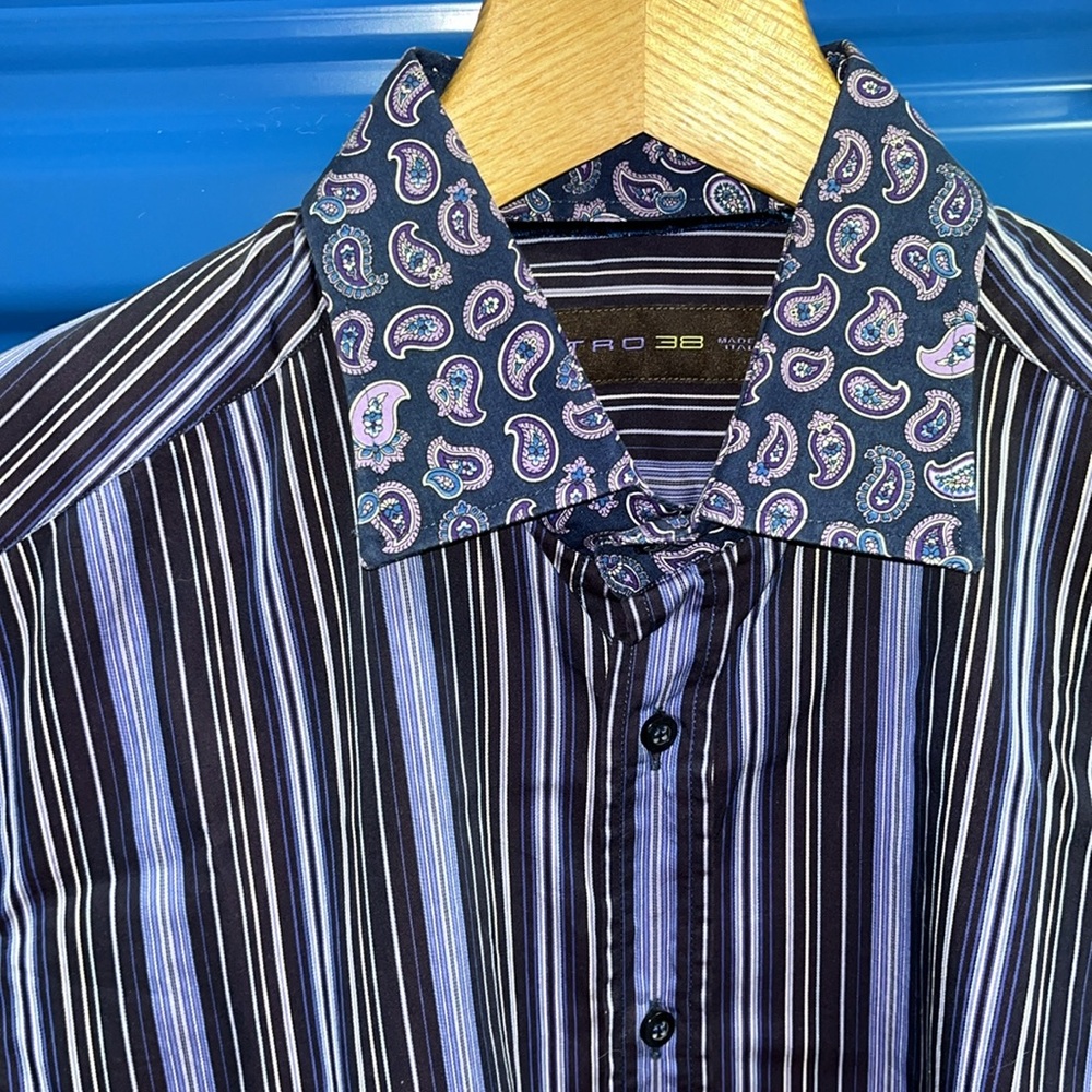 Etro Men’s Dress Shirt Size 38 (US 15) - Picture 3 of 14